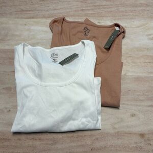 J.CREW Perfect Fit Knit Goods Scoop Neck Long Sleeve T Shirt (Set of 2)